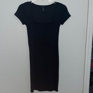 Black grayish tight dress.